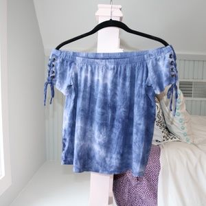 ☀️Off the shoulder blue tie dye - American Eagle